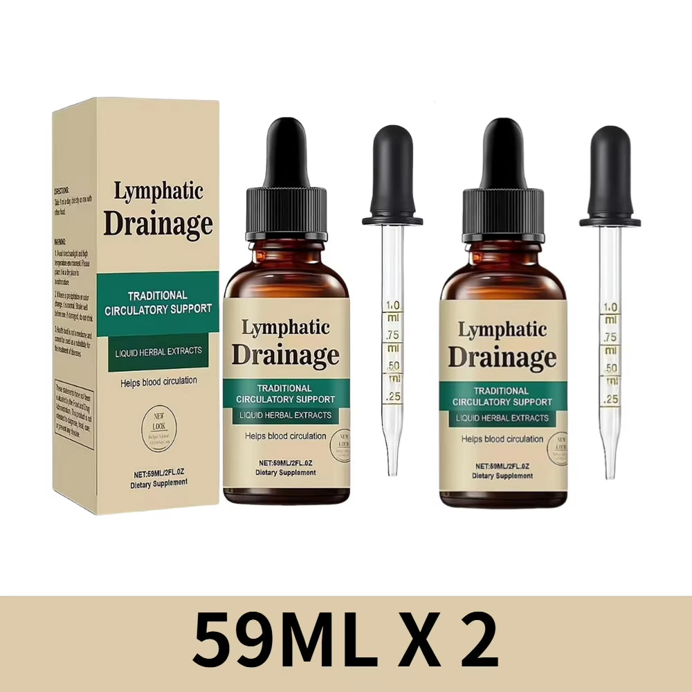 1-10Box Lymphatic Drainage Drops 59Ml, Natural Herbal Extracts Dietary Supplement for Unisex Circulatory Support Relief Swelling